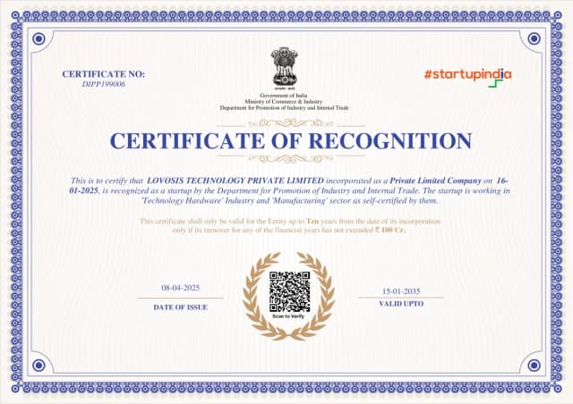 1. Company Recognition Certificate