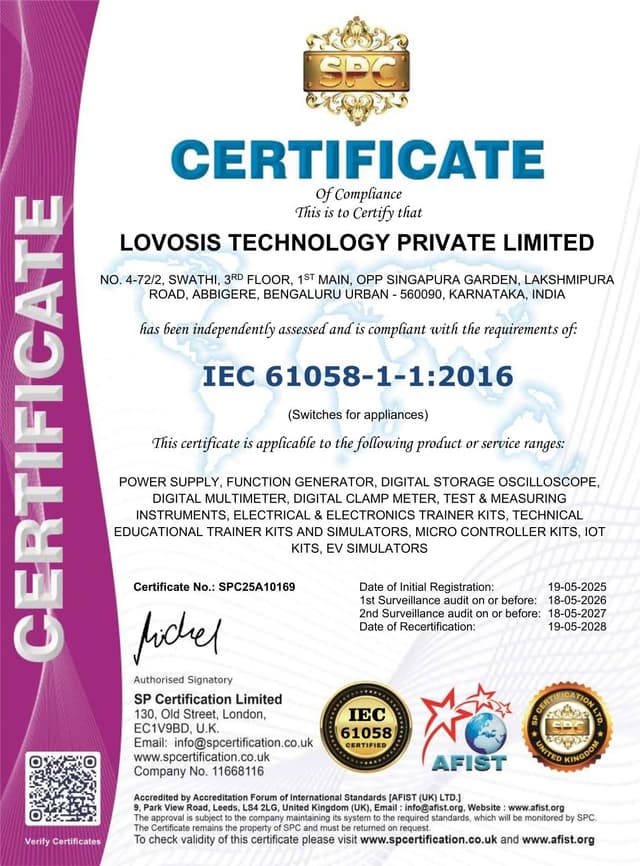 3. IEC 61058-1 Compliance